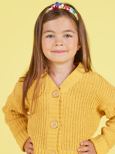 Cárdigan de manga larga de punto de color amarillo para niña MAMIXCAR1 / 21W901J2CARB106