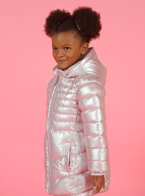 Anorak impermeable rosa metalizado para niña MALONDOUN1 / 21W90158D3ED300