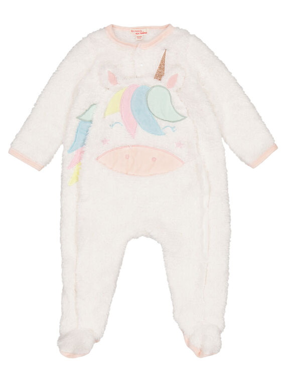 Pelele de color crudo de tacto suave y lúrex para niña recién nacida GEFIGRELI / 19WH13N1GRE000