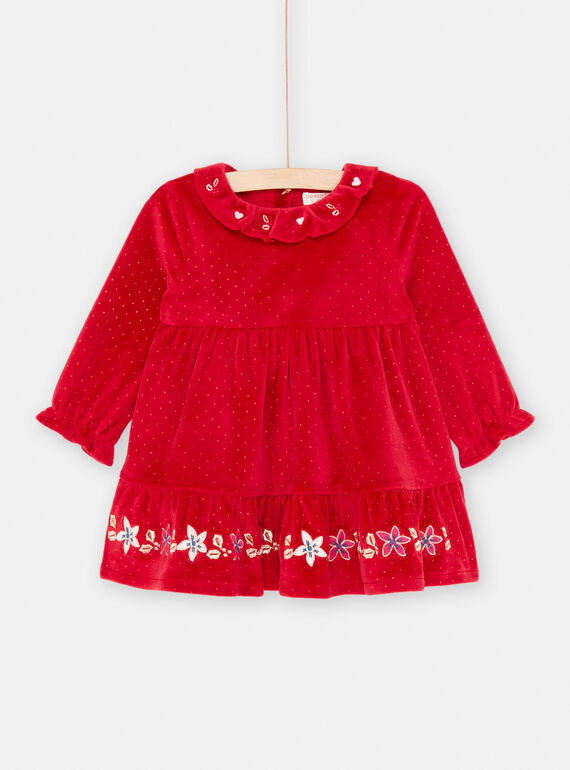 Vestido rojo de fiestas para bebé niña SIWAYROB1 / 23WG09S2ROBF529