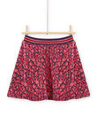 Falda azul con estampado floral para niña MAFUNJUP3 / 21W901M2JUPH703