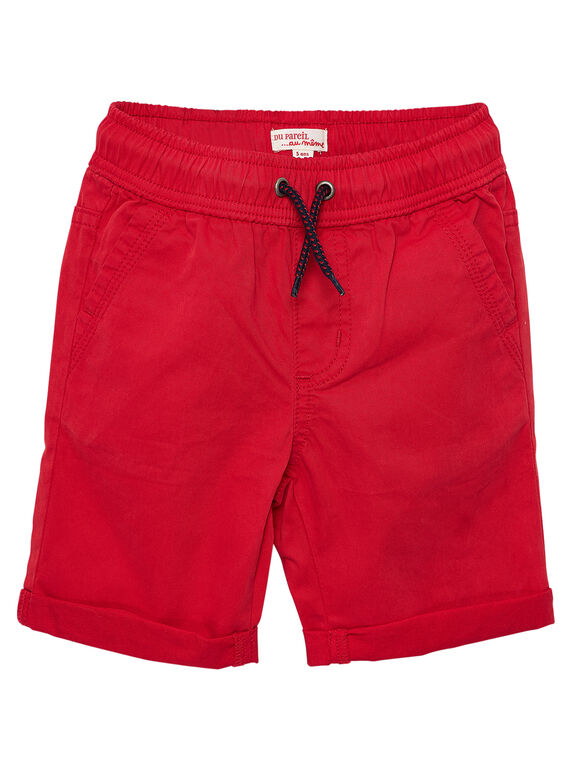 Bermudas lisas de color rojo para niño JOJOBERMU5 / 20S902T6D25F505
