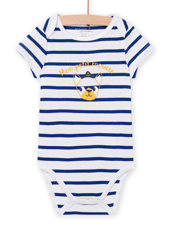 Body de rayas blancas para bebé niño NEGABODMOU / 22SH14J6BDL000