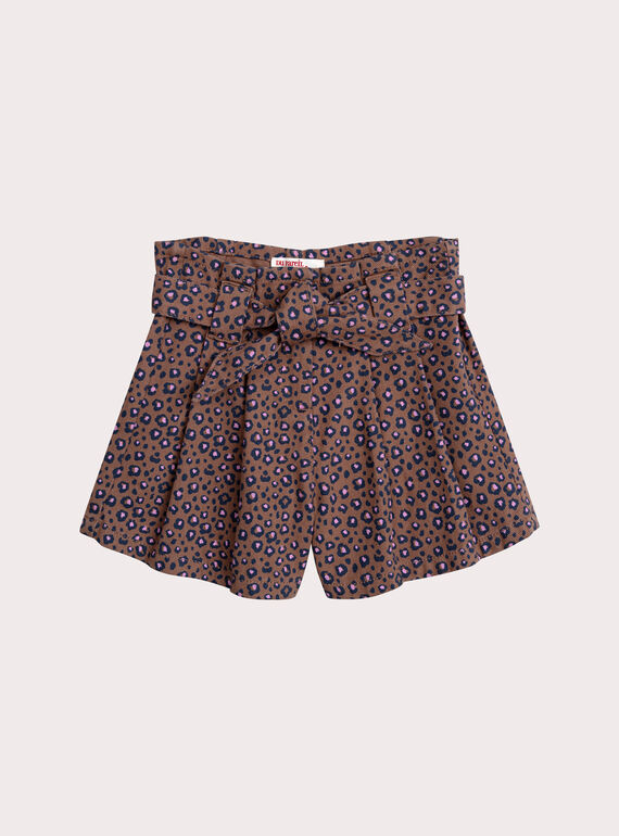 Pantalón corto con estampado de leopardo para niña
