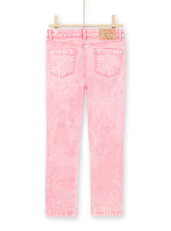 Vaquero rosa efecto acid wash para niña MAKAJEAN / 21W901I1JEAD305