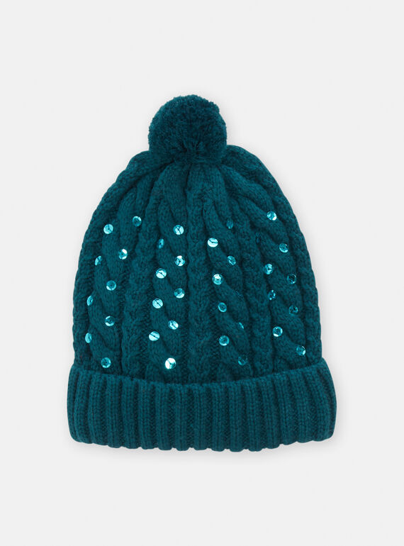 Gorro de color azul pato para niña SYAJOBON5 / 23WI01O4BON714