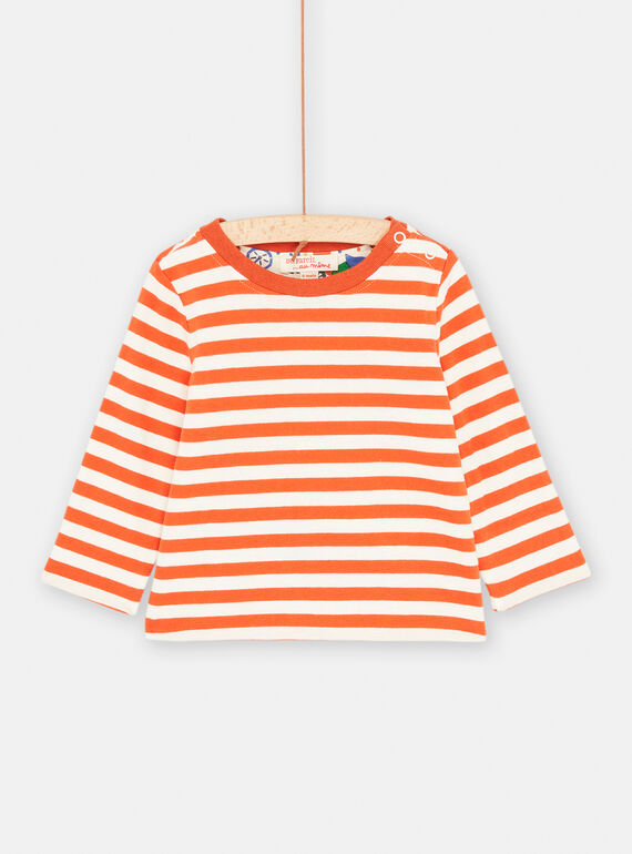 Camiseta reversible de color crudo y naranja para bebé niño SUKHOTEE1 / 23WG10Q3TML003
