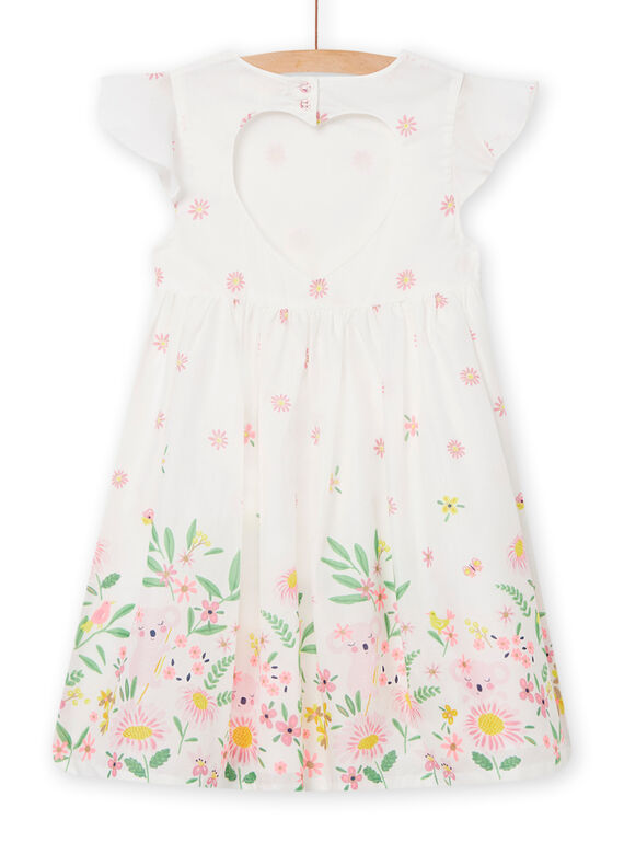 Vestido crudo con estampado floral para niña NASOROB4 / 22S901Q1ROB001