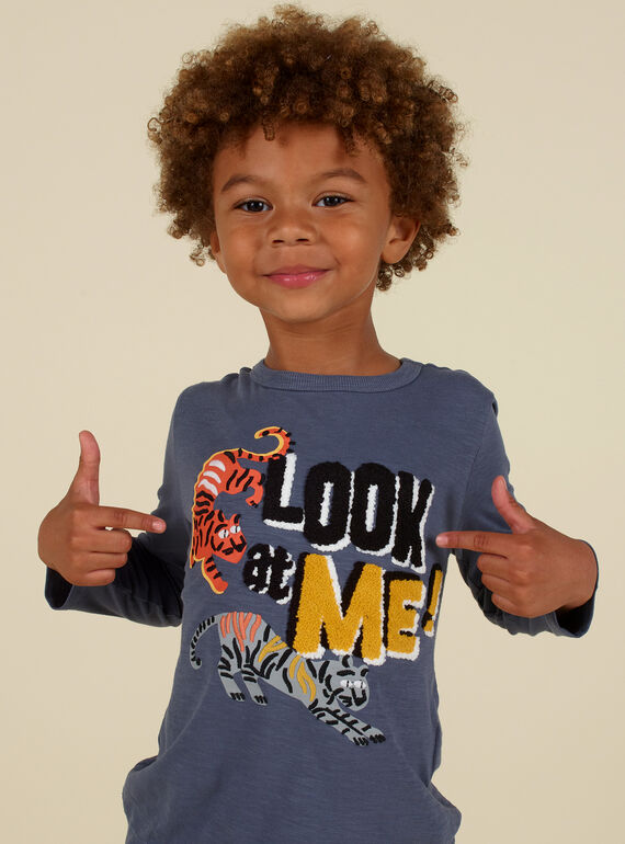 Camiseta de manga larga con estampado de tigres para niño MOHITEE4 / 21W902U3TML929