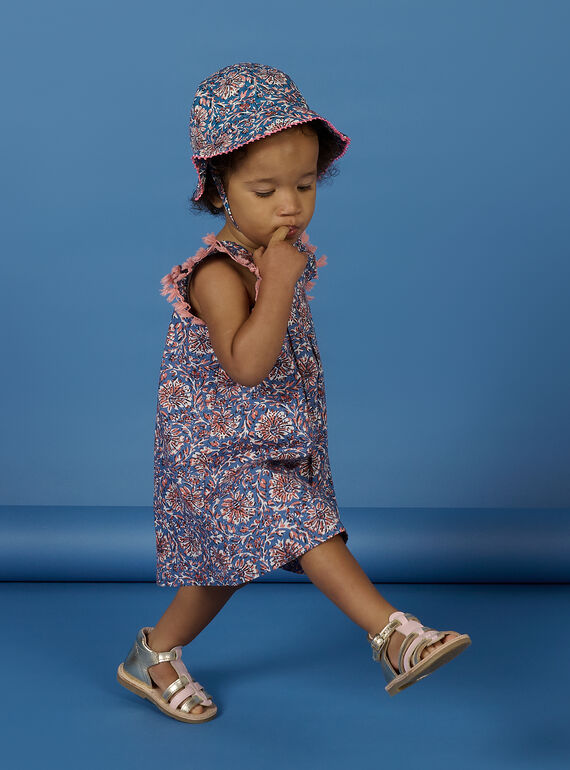 Sombrero azul con estampado floral para bebé niña : comprar online