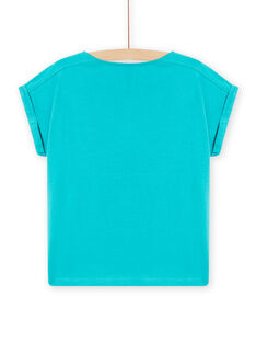 Camiseta azul turquesa con estampado de elefante de fantasía para niña NAGATI2 / 22S901O1TMC202