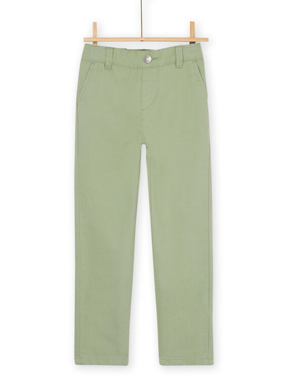 Pantalón verde oliva con terminación de piel de melocotón ROEXOPAN / 23S902V1PAN633