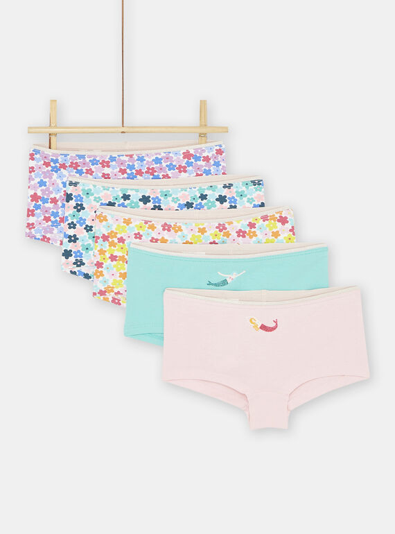 Pack de 5 shortis multicolores para niña SEFAHOTSEM1 / 23WH1162SHY000