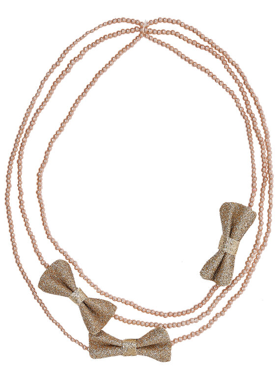 Collar de cuentas con 3 lazos de brillo dorado JYASOCOU / 20SI0181CLIK008