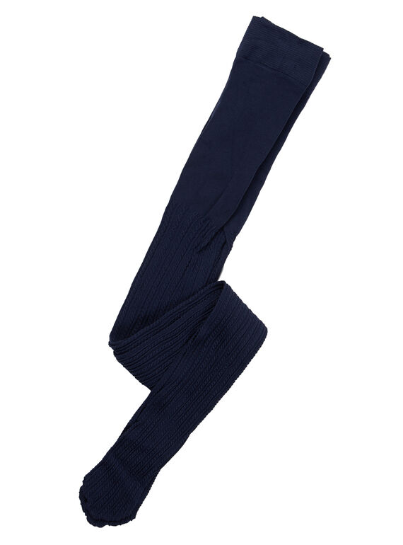 Leotardos de color azul marino de poliamida con trenzado para niña JYAESYCOL2 / 20SI0165COL070