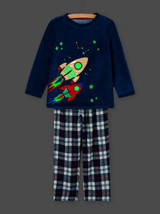 Pijama con estampado de espacio fosforescente para niño MEGOPYJFUZ / 21WH1297PYJC214