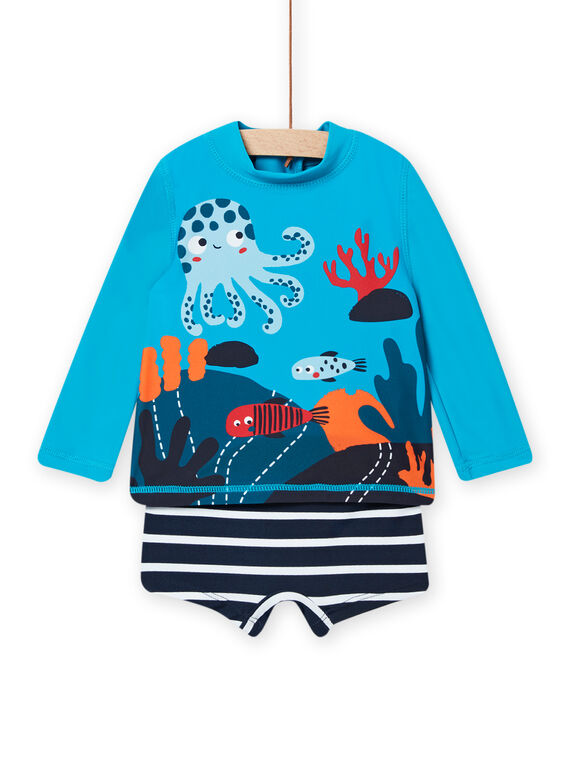 Camiseta y bañador estilo bóxer azul para bebé niño NYUENS / 22SI10L3MAIC215