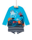 Camiseta y bañador estilo bóxer azul para bebé niño NYUENS / 22SI10L3MAIC215