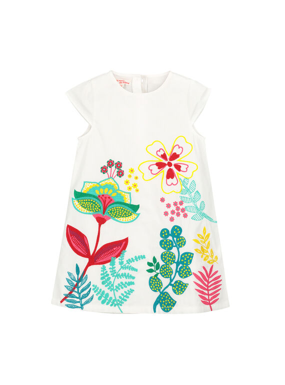 Vestido con estampado de fantasía de color blanco para niña FACAROB4 / 19S901D4ROB000