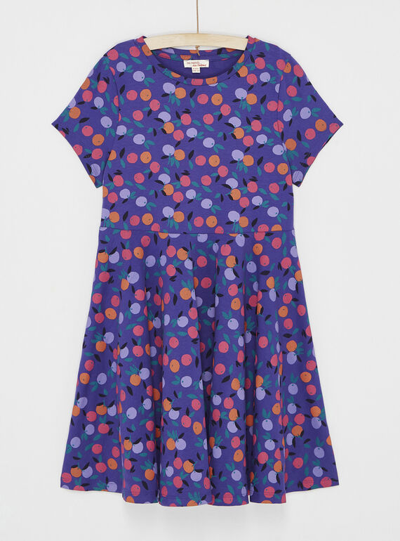 Vestido azul bígaro con estampado de frutas SALINROB2 / 23W901H1ROB221