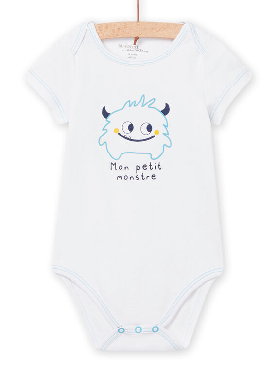 Body blanco con estampado de monstruo para bebé niño NEGABODMON / 22SH14I1BDL000