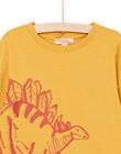 Camiseta amarilla de manga larga con estampado de dinosaurio POJOTEE3 / 22W902B5TML106