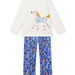 Pijama de camiseta y pantalón con estampado de cebra y estampado de estrella para niña