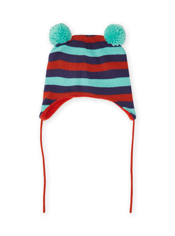 Gorro de rayas con borlas para bebé niño MYUGROBON / 21WI1054BONC234