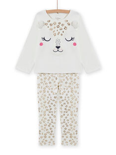 Pijama de terciopelo con estampado de leopardo para niña MEFAPYJFEL / 21WH1198PYJ001