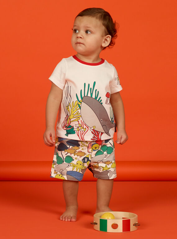 Camiseta de color crudo para bebé niño LUVITI1 / 21SG10U3TMC001