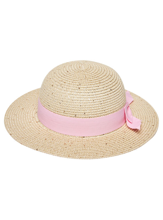 Sombrero con lazo de color rosa para niña JYAPOEHAT2 / 20SI01G2CHA009