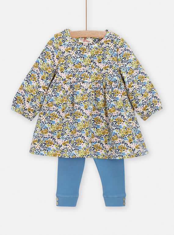 Conjunto de color crudo con estampado floral para bebé niña VIGAENS / 24WG0911ENS001