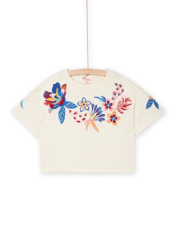 Camiseta de color crudo oscuro con estampado floral RAMUMTI2 / 23S901G2TMC003