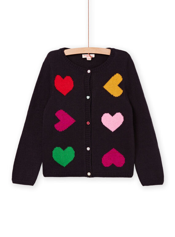 Cárdigan de manga larga jacquard con estampado de corazones PAMUCAR / 22W901R1CARC243