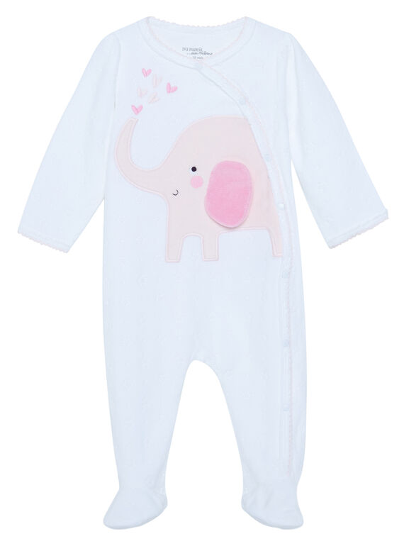 Pelele de terciopelo de color blanco para bebé niña JEFIGRETOIL / 20SH13C1GRE000