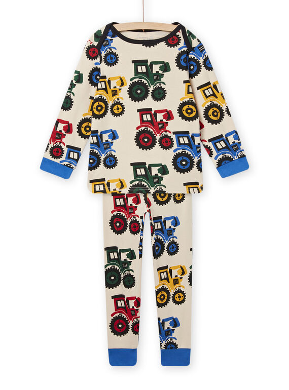 Pijama de camiseta y pantalón con estampado de tractor colorido para niño NEGOPYJTRA / 22SH12E2PYJ810