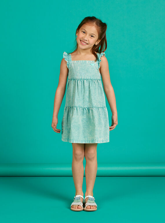 Vestido de color menta al agua para niña LAVEROB5 / 21S901Q5ROBG621