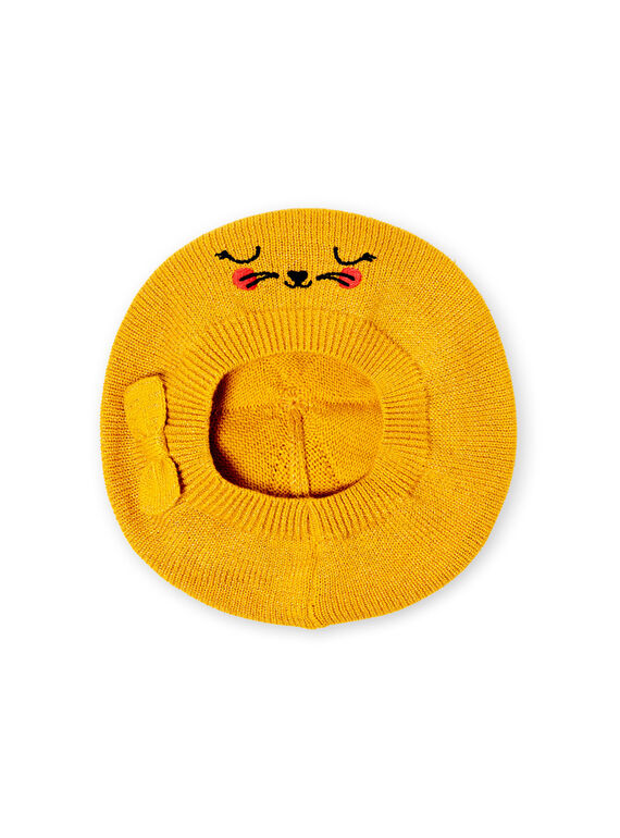 Boina de punto fino de color amarillo, para bebé niña LYINAUBON / 21SI09L1BON106