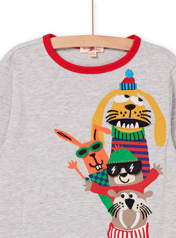 Camiseta de manga con dibujo de animales POMUTEE4 / 22W902R2TMLJ922
