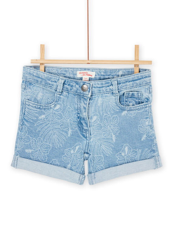 Short azul claro con estampado de flores hawaianas RAJOSHORT4 / 23S90191SHOP272
