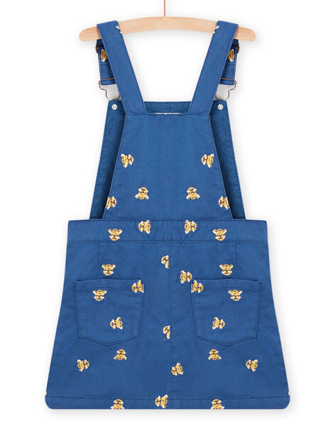 Pichi de twill de twill azul con estampado de leopardo para niña NAGAROB2 / 22S901O1ROBC220