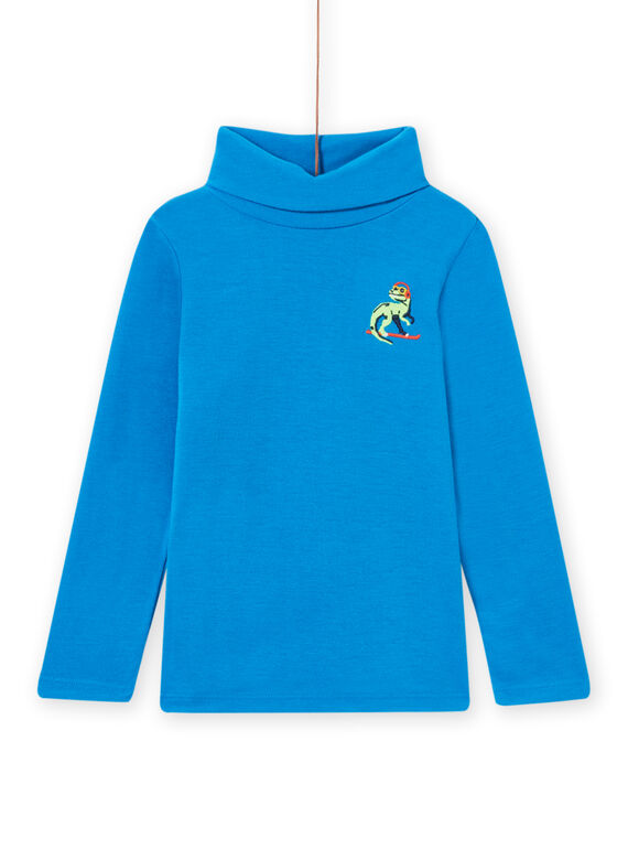 Jersey fino de color azul con estampado de dragón para niño MOSKISOUP / 21W902R1SPLC221