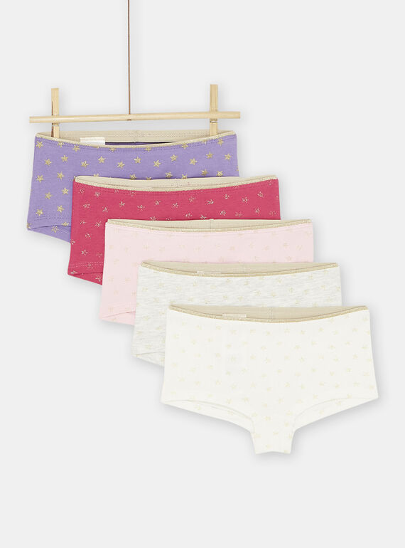 Pack de 5 shortis multicolores para niña SEFAHOTSEM2 / 23WH1161SHY001