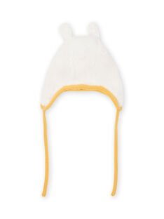 Gorro sherpa de color crudo y naranja reversible para bebé niño MYUMIXBON2 / 21WI1053BON001