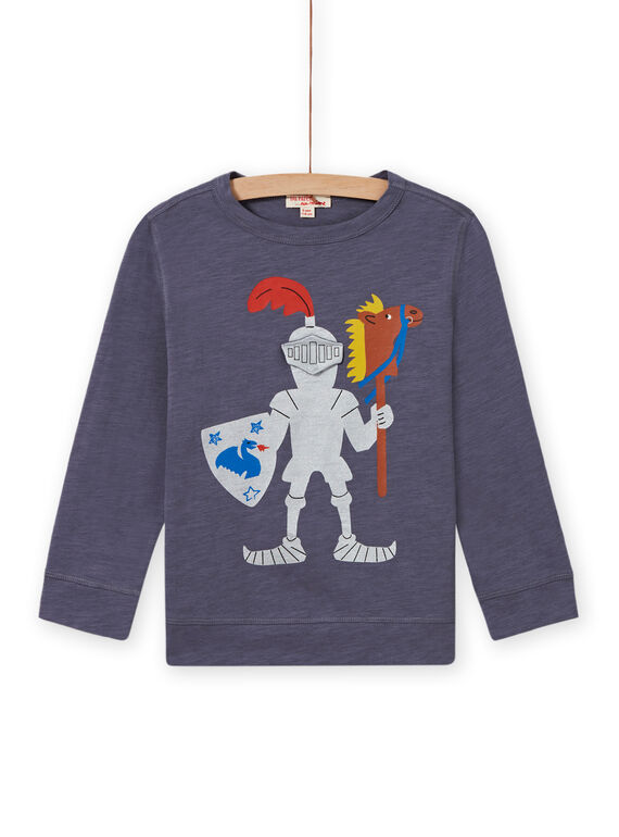 Camiseta gris con estampado de caballero para niño MOPLATEE4 / 21W902O3TMLJ902