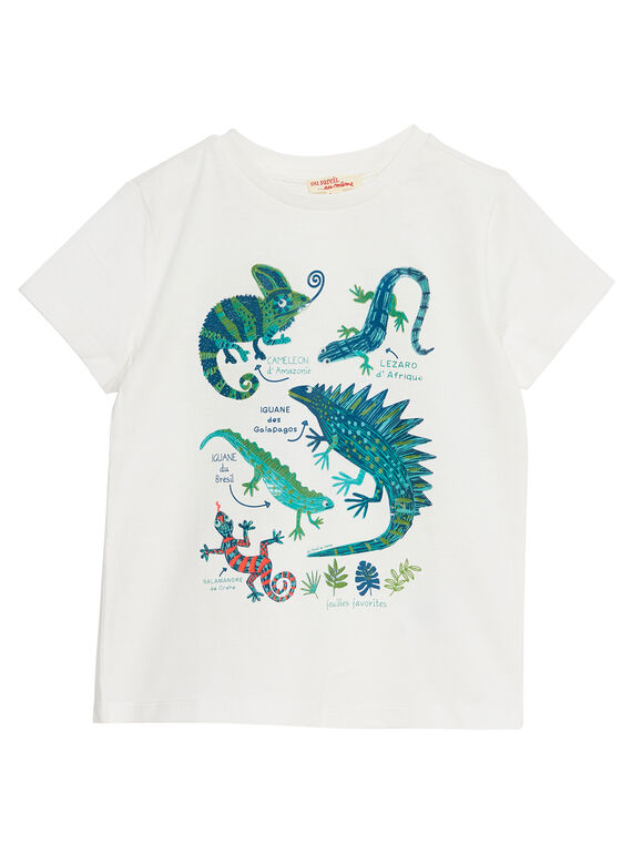 Camiseta de color crudo con estampado de reptiles JOSAUTI5 / 20S902Q4TMC001