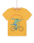 Camiseta amarilla con estampado de cocodrilo en bici para niño NOJOTI5 / 22S902C4TMCB107