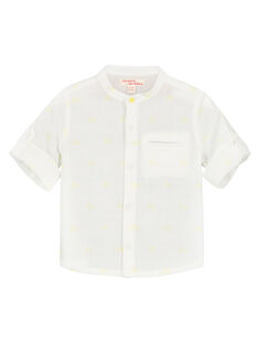 Camisa de color blanco con cuello Mao para bebé niño FUPOCHEM / 19SG10C1CHM099