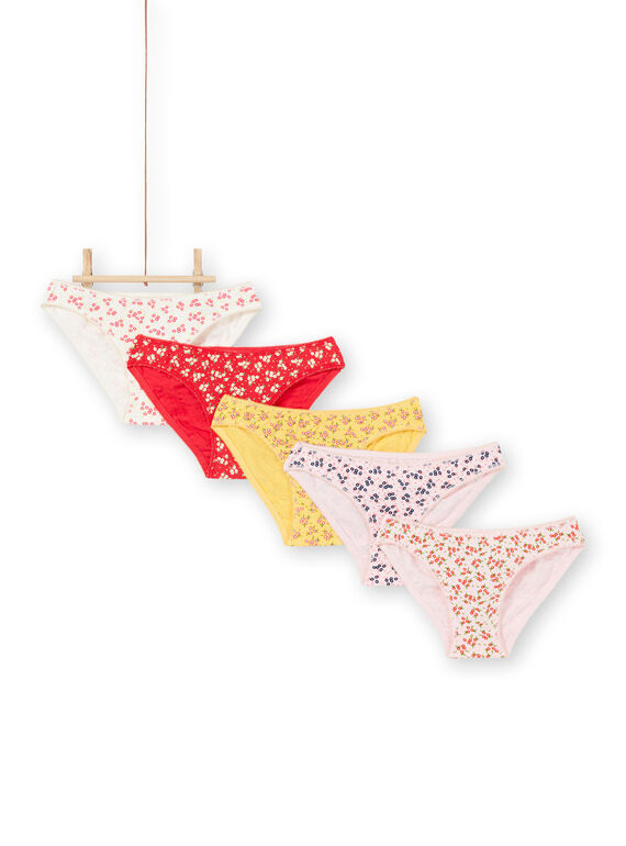 Pack de 5 braguitas con estampado floral para niña LEFALOTSEM2 / 21SH1122D5L309