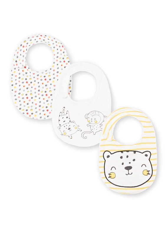Pack de 3 baberos blancos y amarillos unisex LOU1BAV4 / 21SF42H2BAV000
